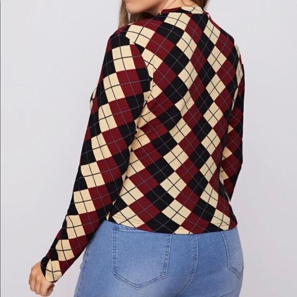 Ladies Argyle Sweater  - Picture 3 of 7